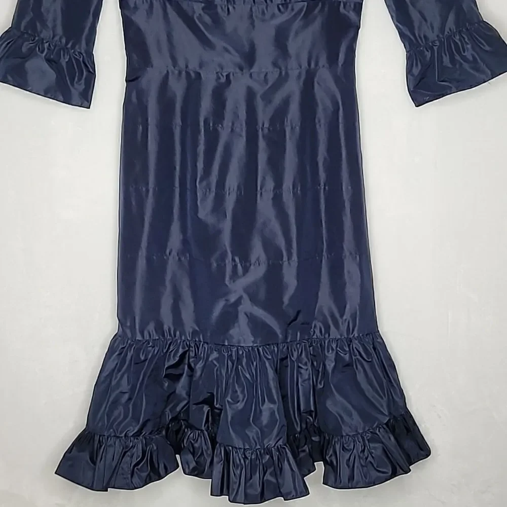 ‎Shawn Ray Fons Silk Ruffled Pleat Dress Size 6